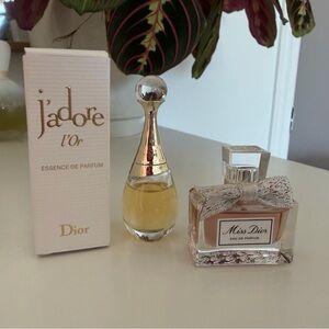 Dior J'adore l'Or and Miss Dior Mini Perfumes - Gold and Blush 5ml each